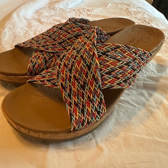 Sketchers Luxe Foam Multicolor Wedge Sandals Size 11 never been worn. - Picture 3 of 12